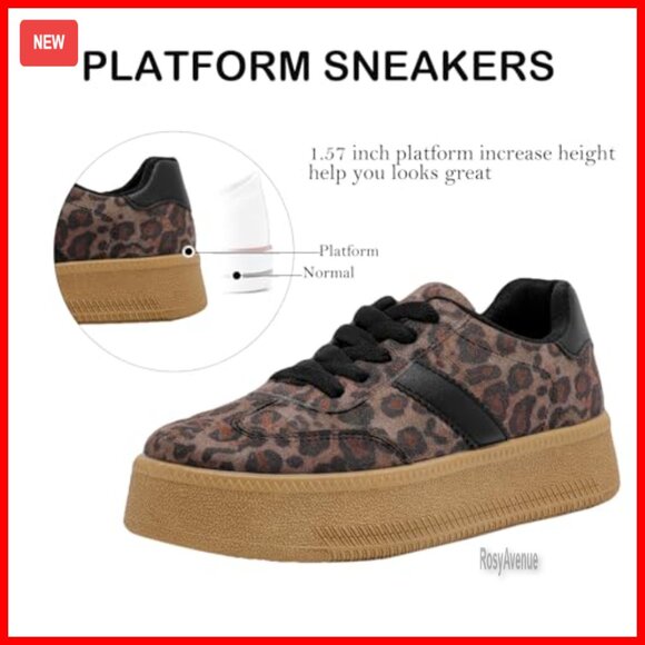Platform Sneakers with Cushioned Insole, Lightweight Fashion Shoes for Walking - Picture 3 of 7